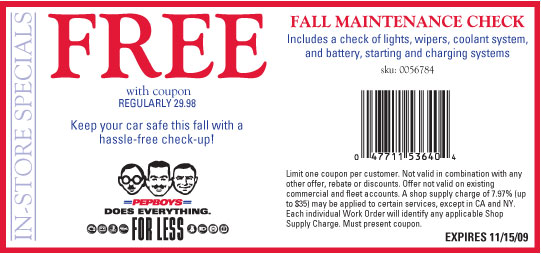 Pep Boys Coupon