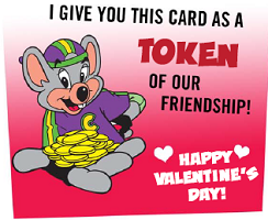 Chuck E Cheese Tickets Valentines Day Cards