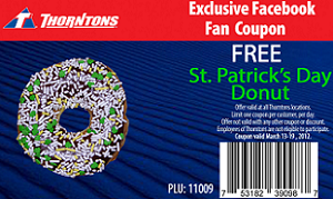 FREE St Patricks Day Donut at Thorntons