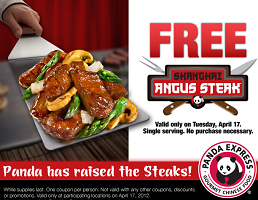 Panda Express FREE Shanghai Angus Steak