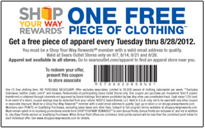 Free Sears Apparel Coupon