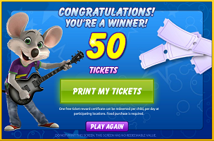 Chuck E Cheese Tickets