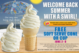 FREE Soft Serve Cone or Cup at Burger King